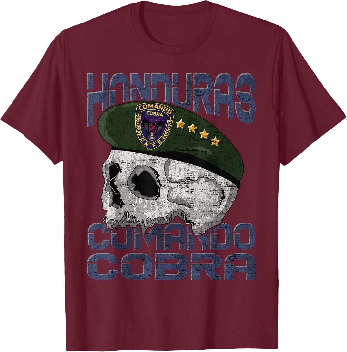 Honduran Special Force Police COBRA Honduras SWAT Army T-Shirt - T-Shirt | Maroon