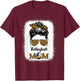 Volleyball Mom Mama Leopard Cheetah Print Bleached Women Fun T-Shirt - T-Shirt | Maroon