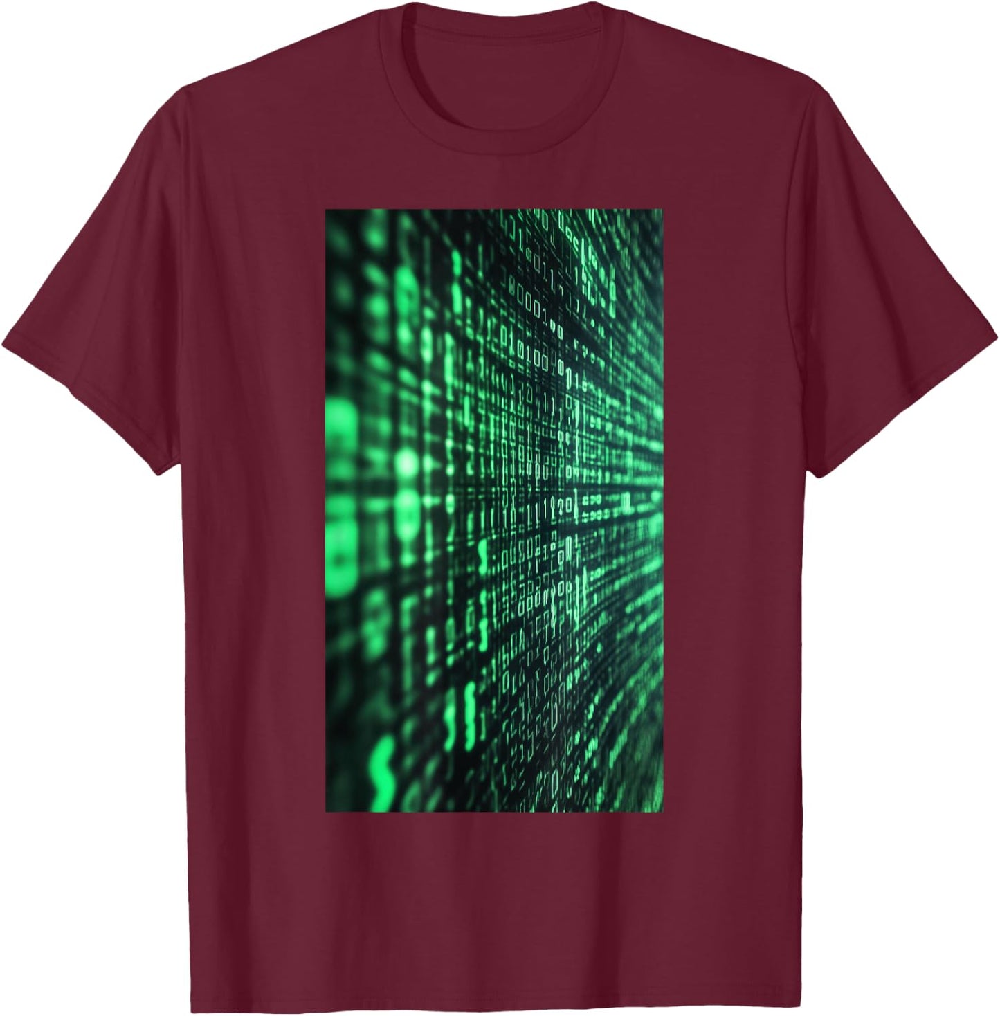 Binary Code Vintage Computer Screen Hacker T-Shirt - T-Shirt | Maroon