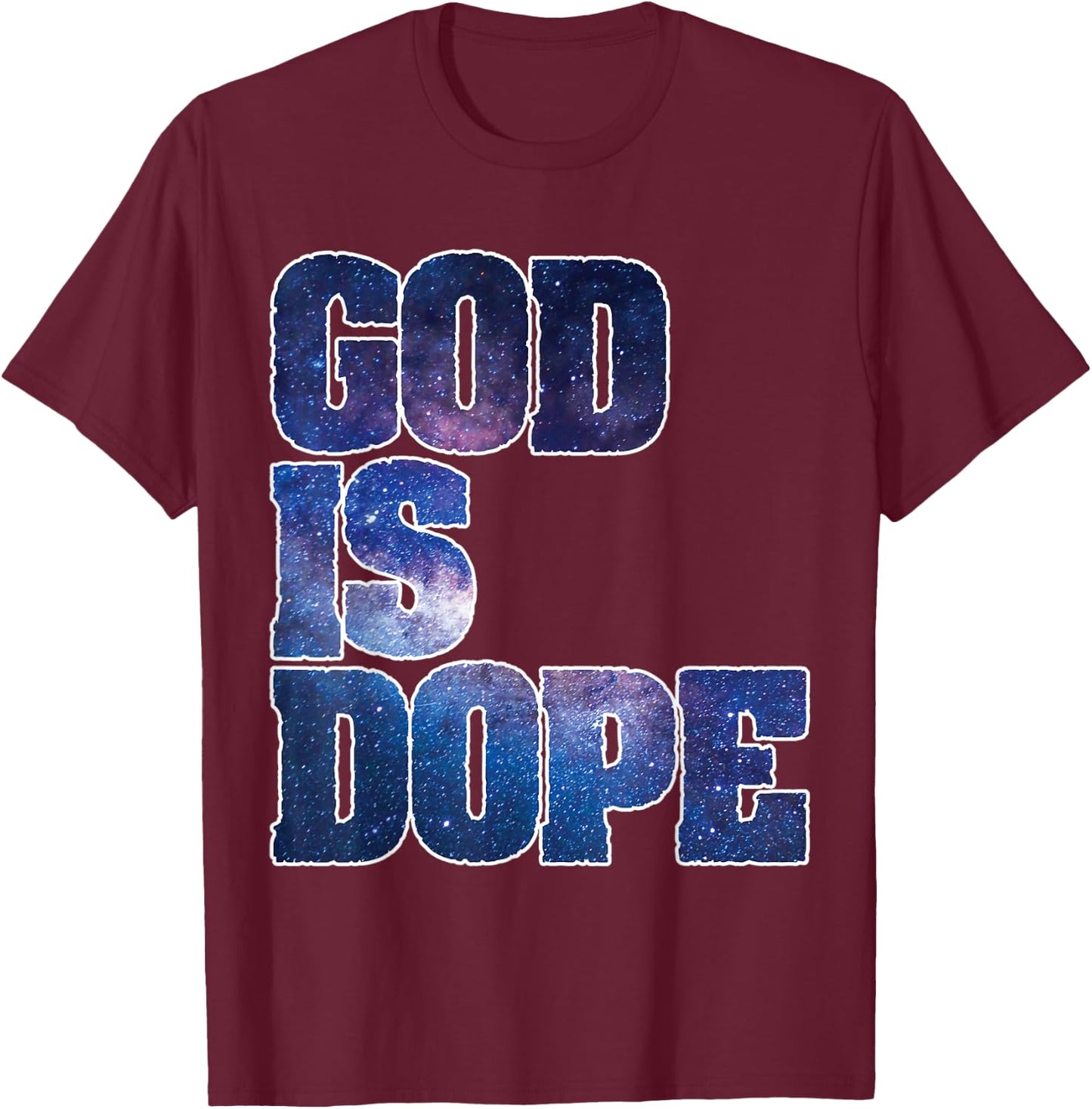 Spiritual Galaxy Themed Religious Christian Believer T-Shirt - T-Shirt | Maroon