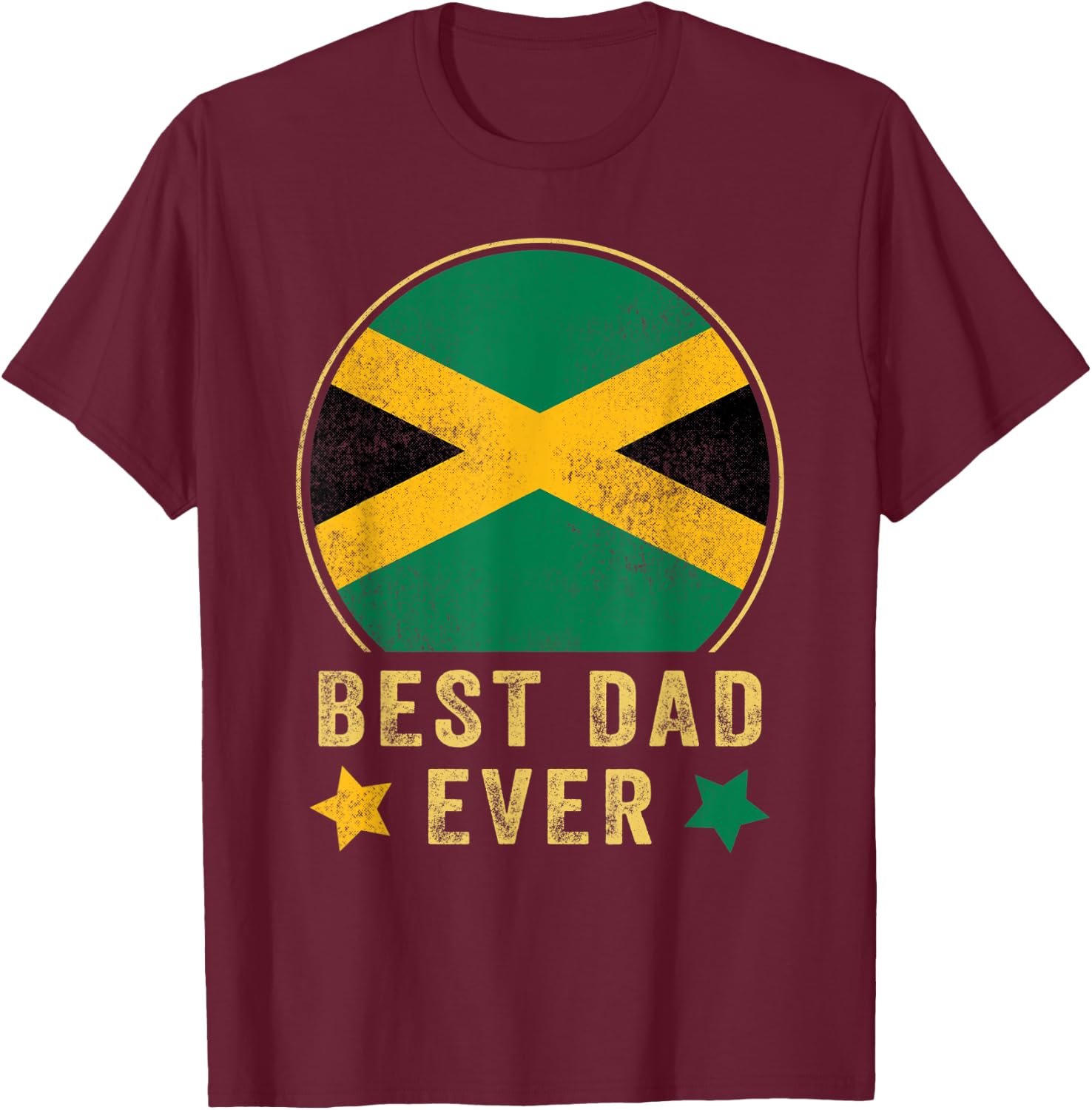 Best Dad Ever Jamaican Father Country Jamaica Flag T-Shirt - T-Shirt | Maroon