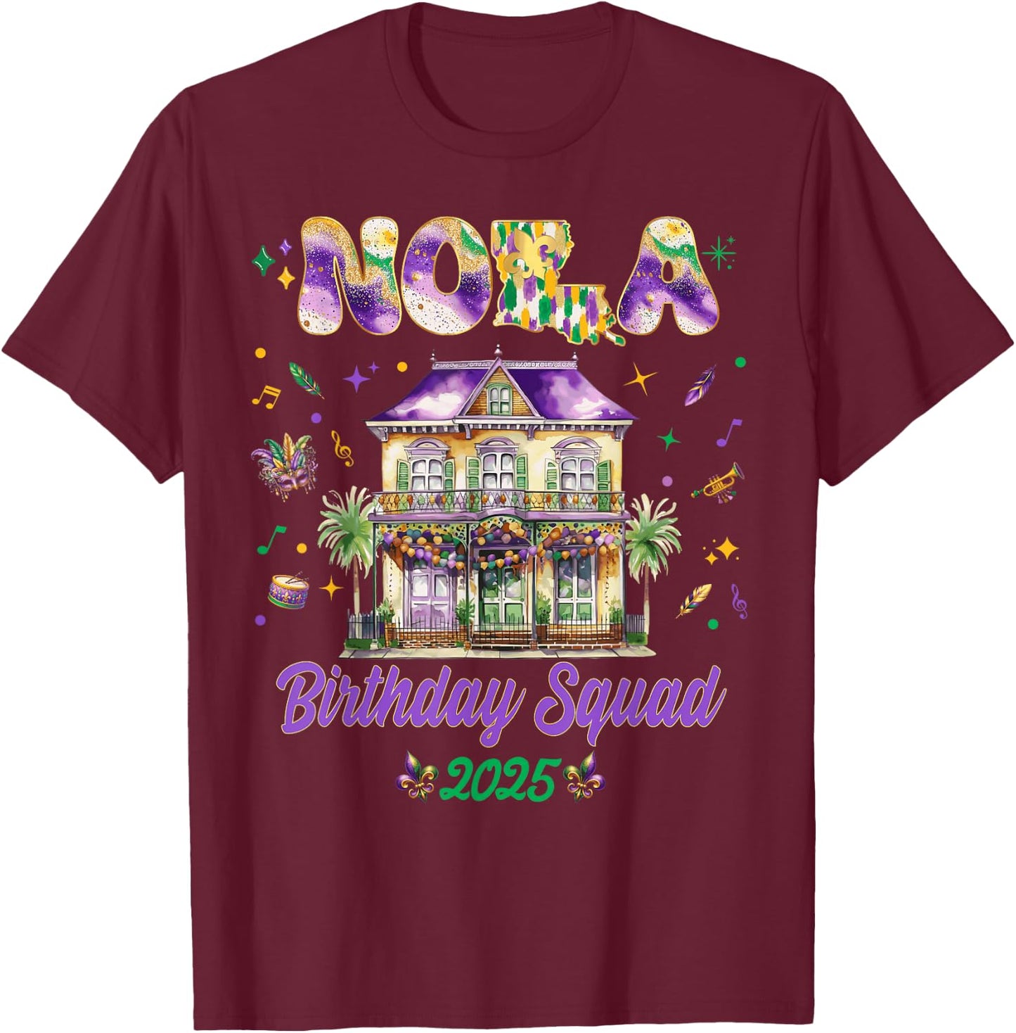New Orleans Nola 2025 Girls Besties Trip T-Shirt - T-Shirt | Maroon