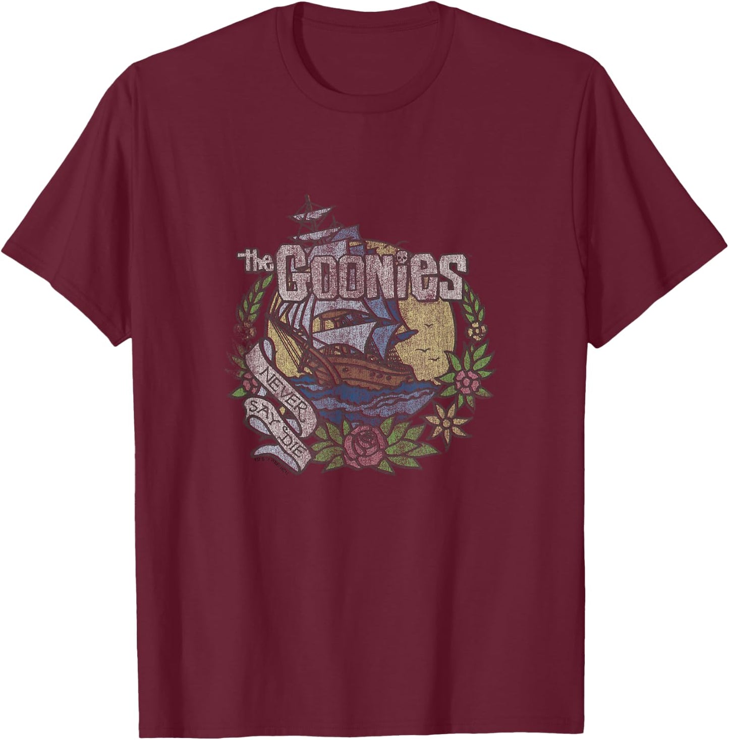 The Goonies Faded Tattoo T-Shirt - T-Shirt | Maroon