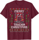 Trucker Truck Driver Ugly Xmas Merry Trucking Christmas T-Shirt - T-Shirt | Maroon