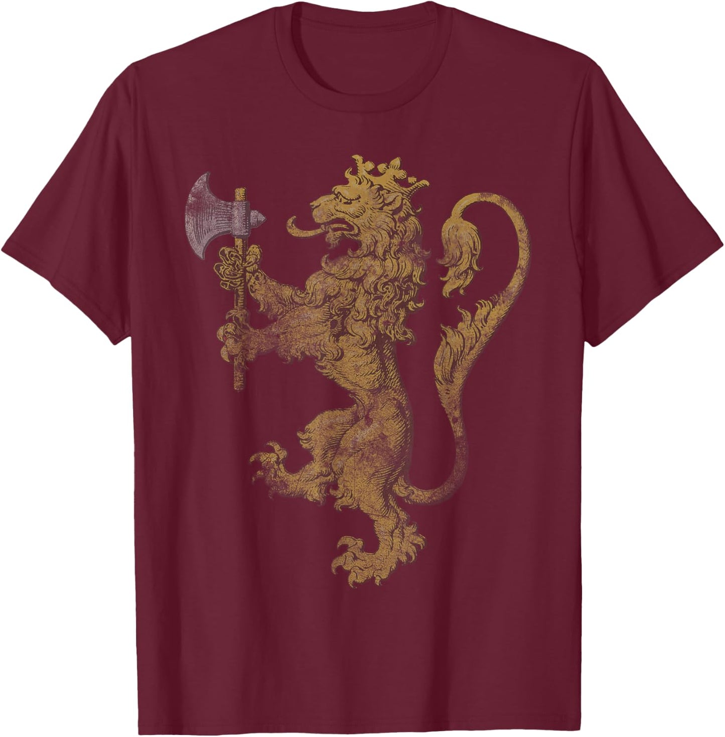 Vintage Norwegian Coat of Arms Norway Lion Gift T-Shirt - T-Shirt | Maroon