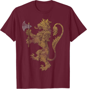 Vintage Norwegian Coat of Arms Norway Lion Gift T-Shirt - T-Shirt | Maroon