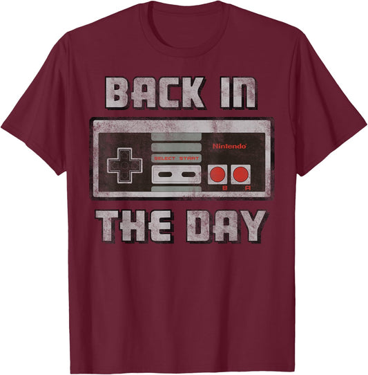 Nintendo NES Controller in The Day Vintage Graphic Small T-Shirt - T-Shirt | Maroon
