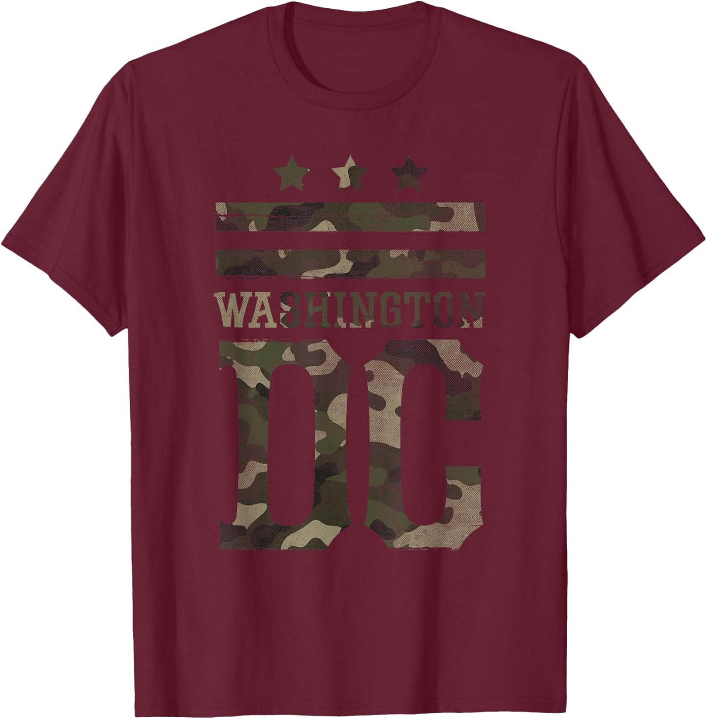 Camo Washington DC Shirt - Washington DC Capitol Hill Shirt T-Shirt - T-Shirt | Maroon