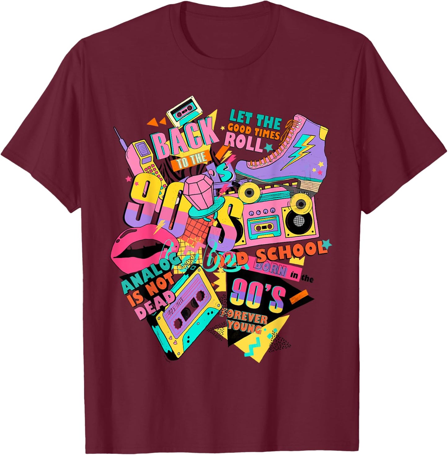 Funny 90s Theme Outfit Vintage Retro 90s Shirt T-Shirt - T-Shirt | Maroon