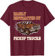 Easily Distracted By Pickup Trucks Kids Boys Toddler Trucker T-Shirt - T-Shirt | Maroon