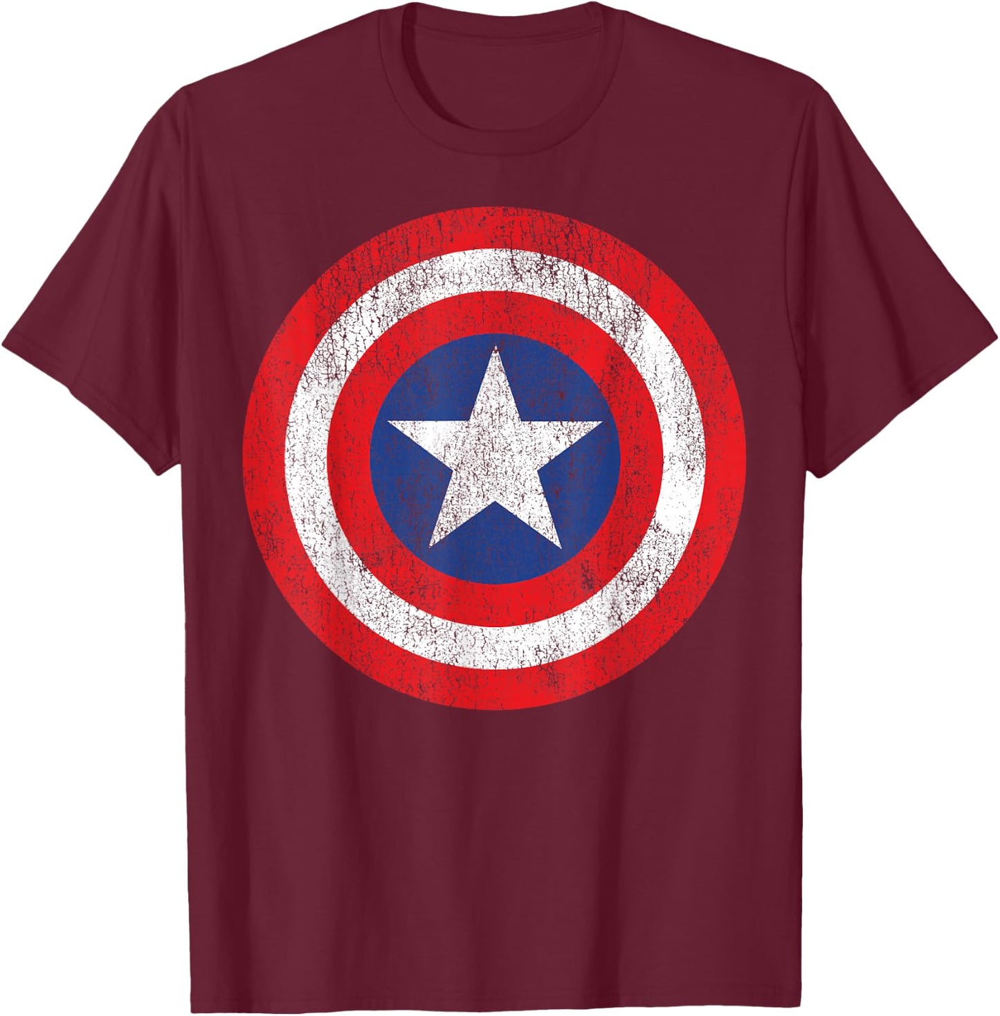 Marvel Captain America Shield Logo T-Shirt - T-Shirt | Maroon