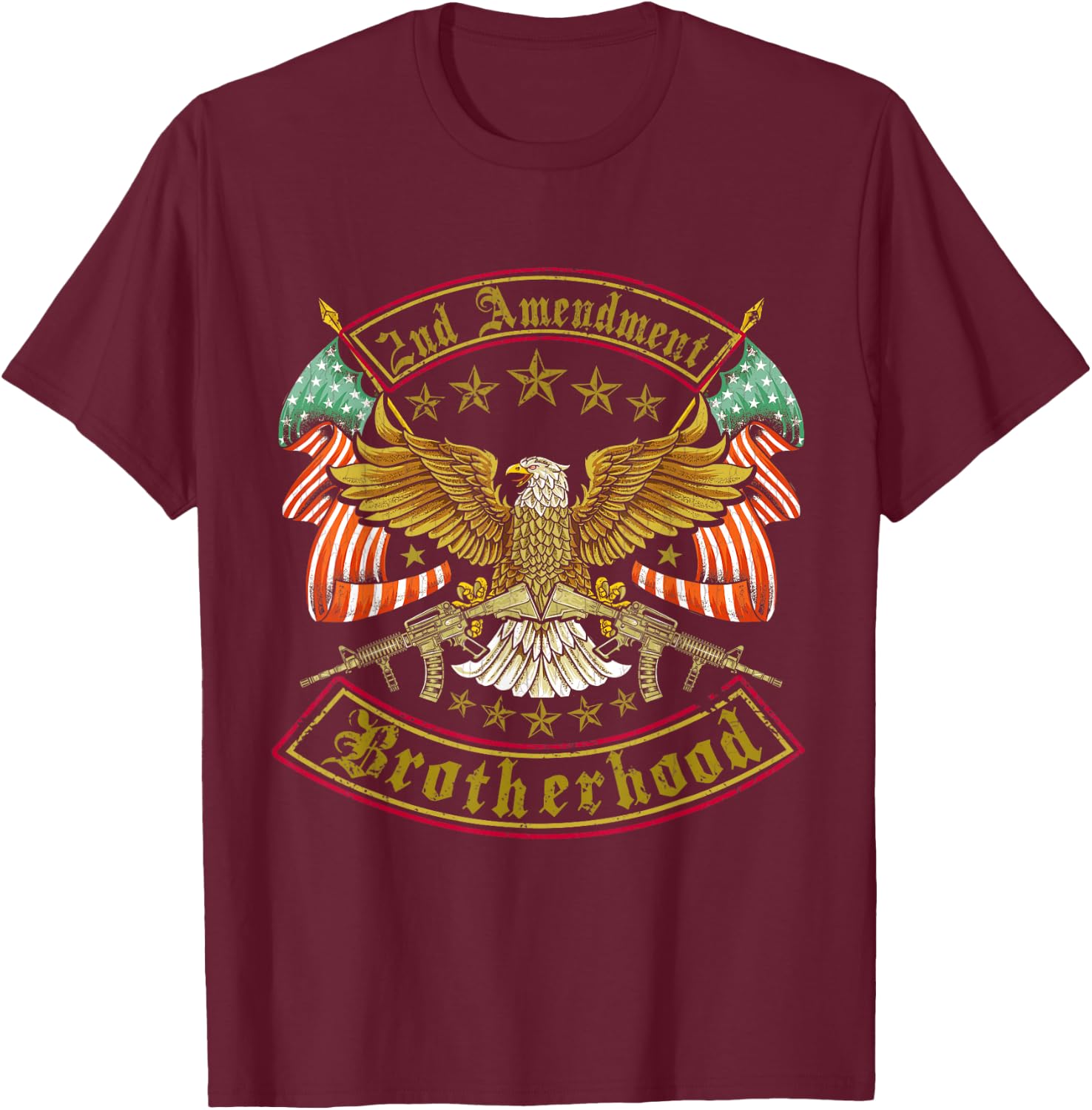 2nd Amendment Eagle Brotherhood 2020 T-Shirt - T-Shirt | Maroon