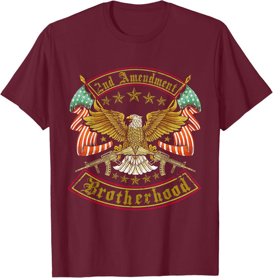2nd Amendment Eagle Brotherhood 2020 T-Shirt - T-Shirt | Maroon