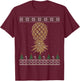 Swingers Upside Down Pineapple Party Ugly Christmas Sweater T-Shirt - T-Shirt | Maroon