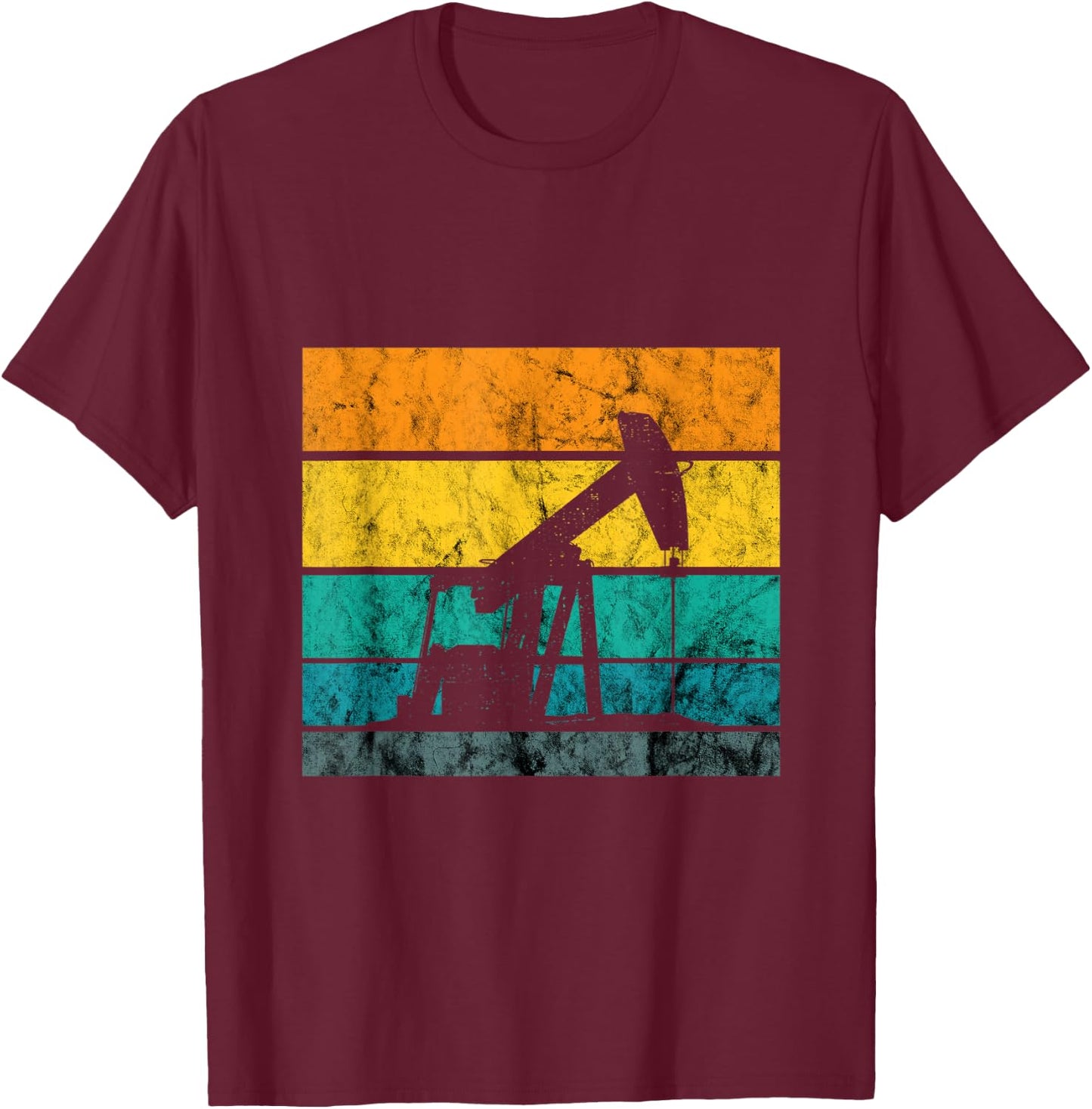 Oilfield Worker Oil Rig Oildrilling Retro Vintage Oil Worker T-Shirt - T-Shirt | Maroon