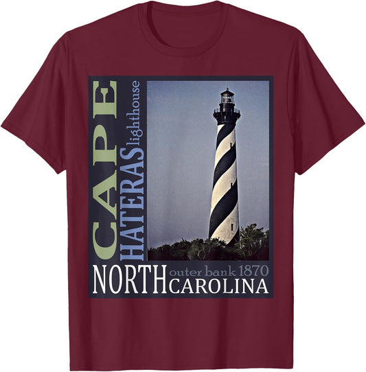 Cape Hatteras Lighthouse Outerbanks North Carolina 1870 Des T-Shirt - T-Shirt | Maroon