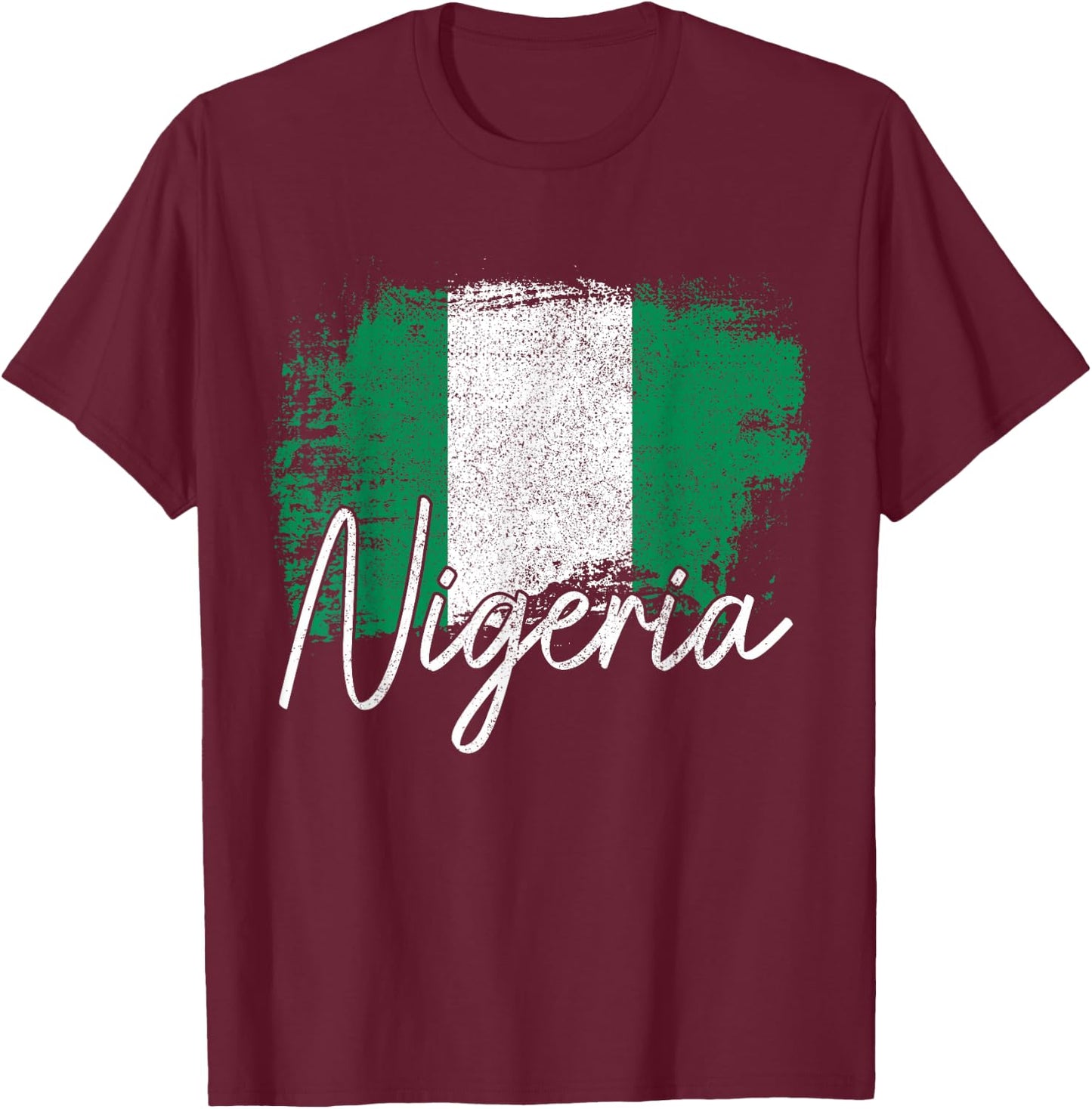 Nigeria Flag Nigerian Pride Roots T-Shirt - T-Shirt | Maroon