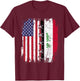 American Flag with Iraqi Flag - Iraq T-Shirt - T-Shirt | Maroon