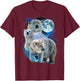 3 Moon Polar Bears Funny Fur Marine Mammals Bear Art Humor T-Shirt - T-Shirt | Maroon