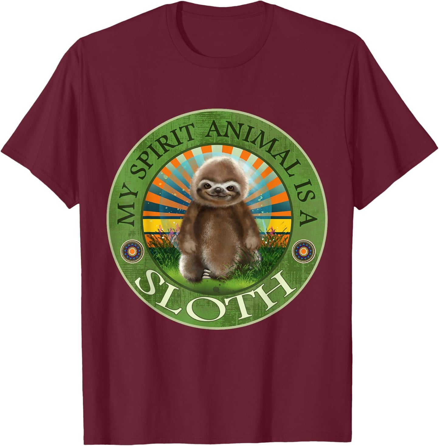 My Spirit Animal is a Sloth Nature Conservationist Lover T-Shirt - T-Shirt | Maroon