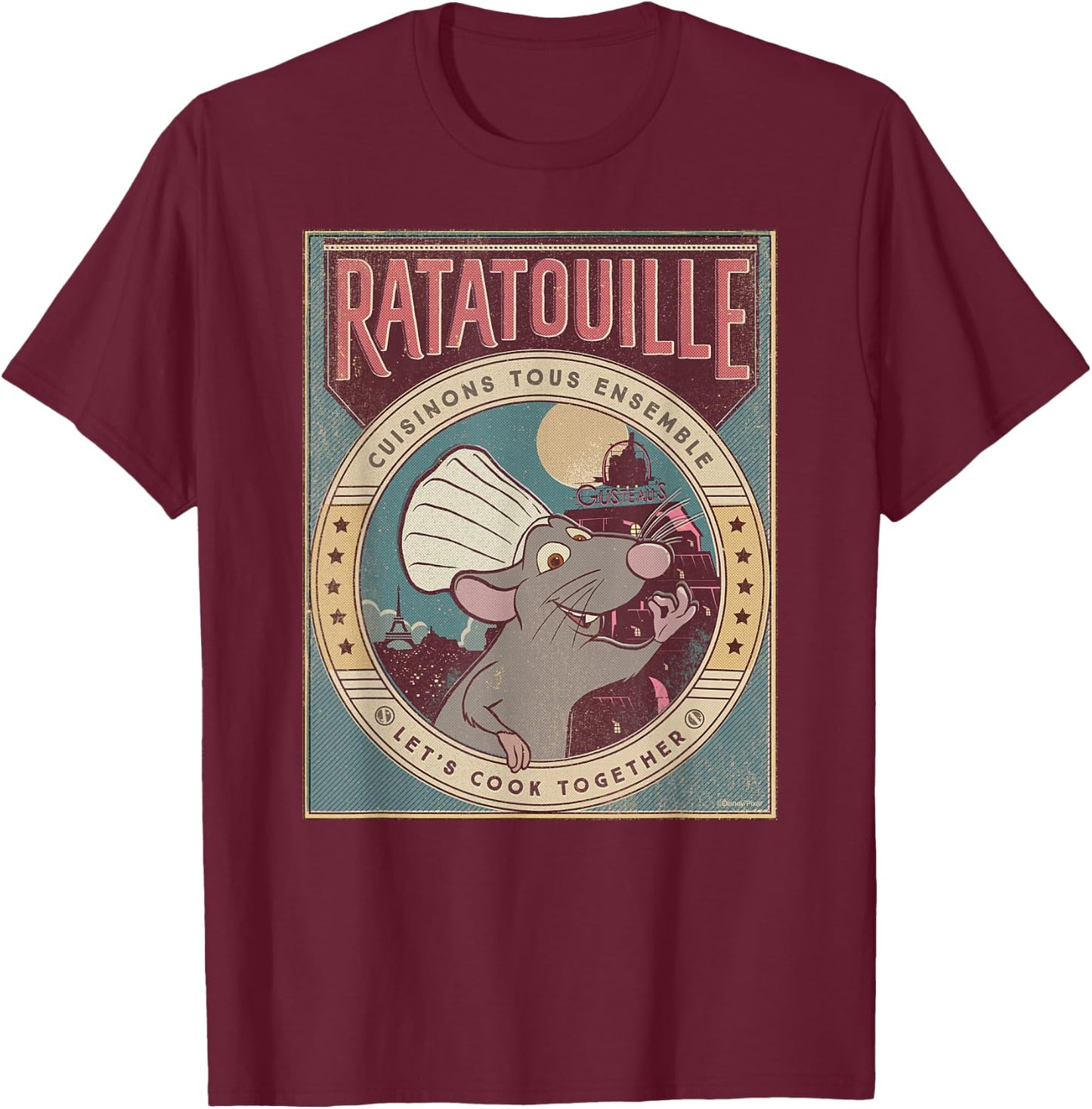 Disney and Pixar’s Ratatouille Chef Remy Let’s Cook Together T-Shirt - T-Shirt | Maroon