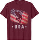 USA American Flag Skateboarding Team Stars and Stripes US T-Shirt - T-Shirt | Maroon