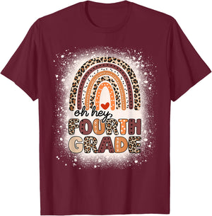 Oh Hey Fourth Grade Rainbow Bleached 1st Day Of School Girls T-Shirt - T-Shirt | Maroon