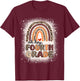 Oh Hey Fourth Grade Rainbow Bleached 1st Day Of School Girls T-Shirt - T-Shirt | Maroon