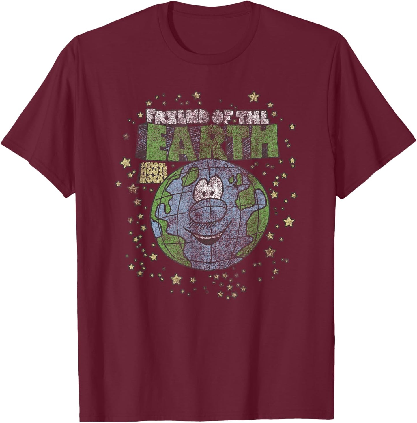 Schoolhouse Rock Friend of the Earth T-Shirt - T-Shirt | Maroon
