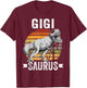Gigi Saurus Dinosaur Gigisaurus Family Matching T Rex T-Shirt - T-Shirt | Maroon