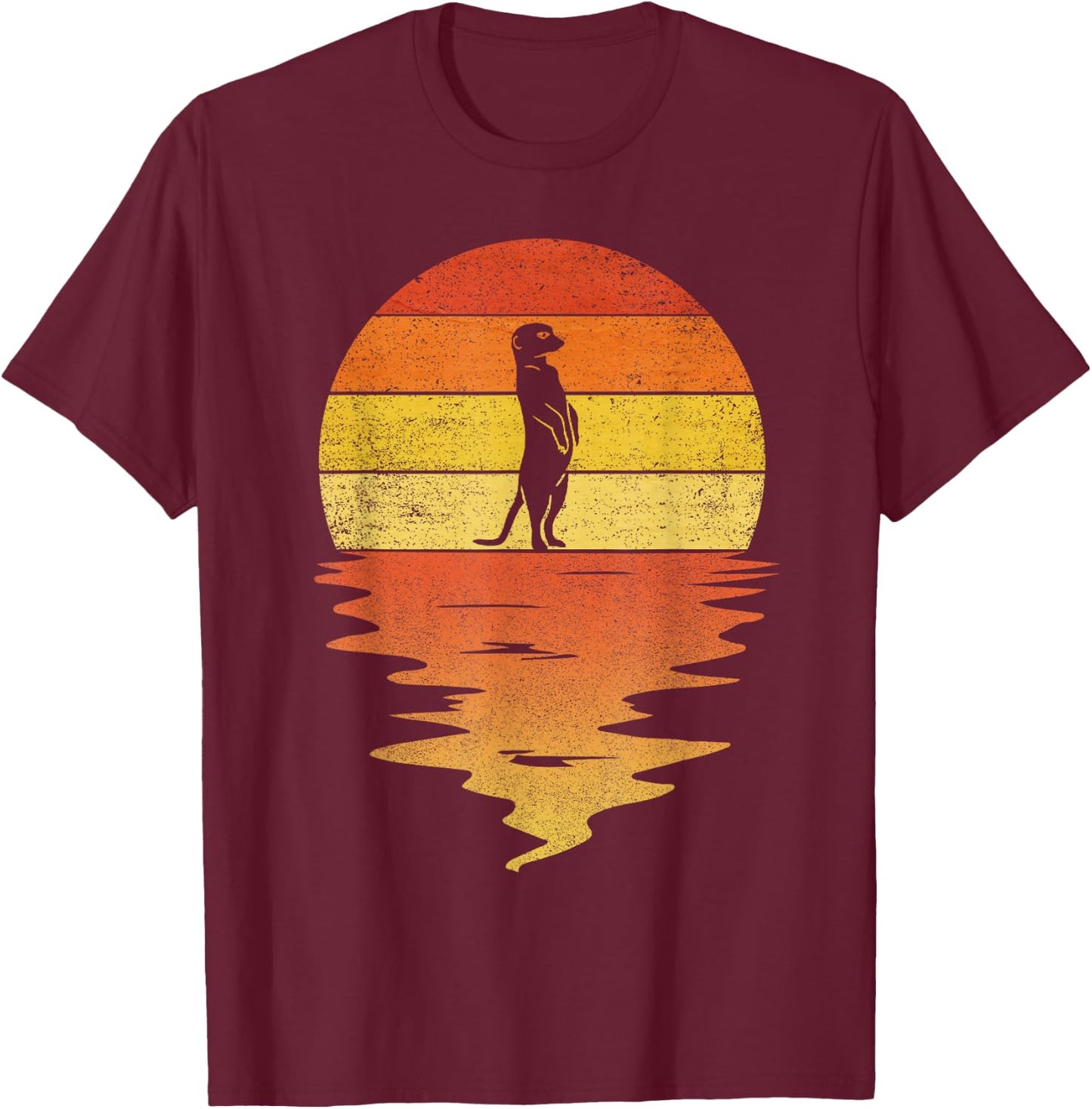 Mongoose shirt retro sunset 70s vintage Mongoose T-Shirt - T-Shirt | Maroon