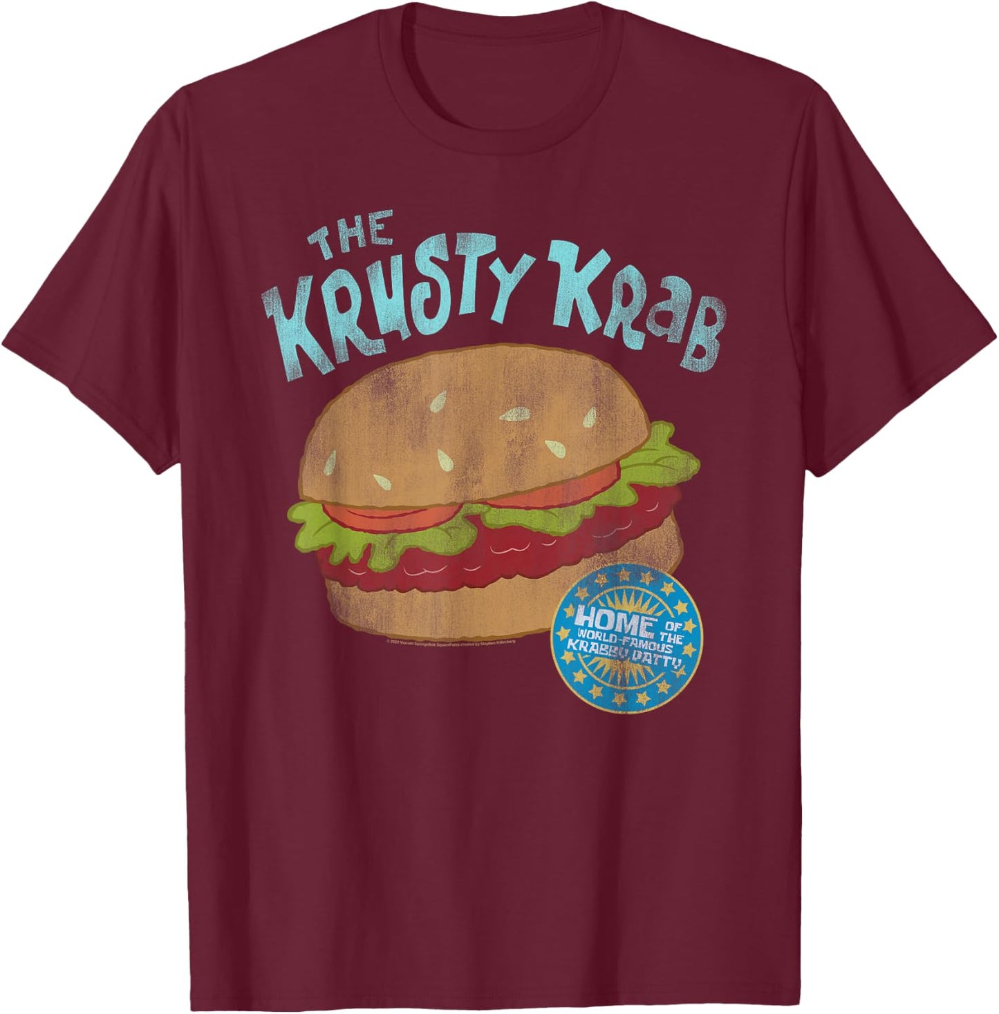 SpongeBob SquarePants Home Of The Krabby Patty T-Shirt - T-Shirt | Maroon