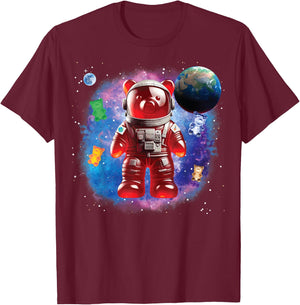 Gummy Bear in Space, Funny Gummy Bear T-Shirt - T-Shirt | Maroon