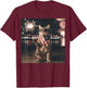 Patriotic Cat American Flag Fireworks 4th of July T-Shirt - T-Shirt | Maroon