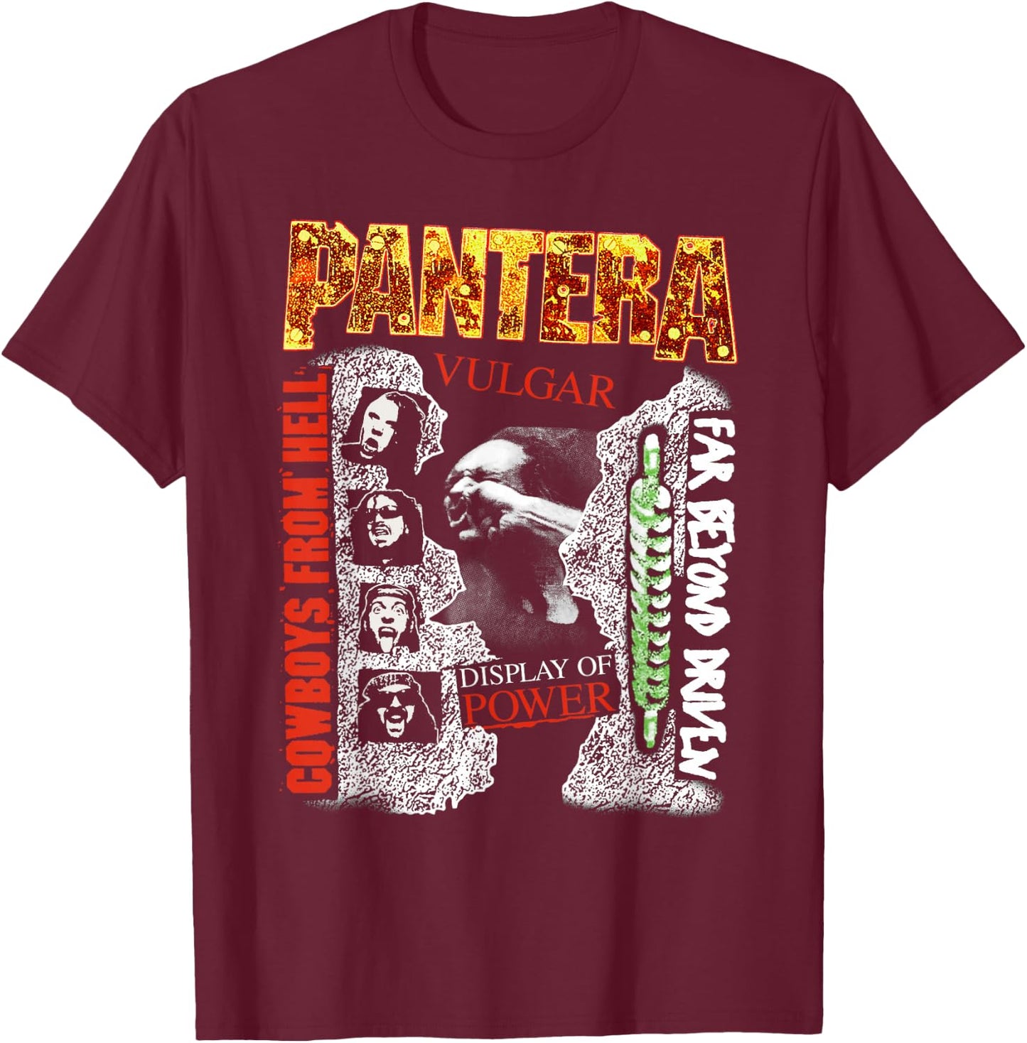 Pantera Official Album Covers Small T-Shirt - T-Shirt | Maroon