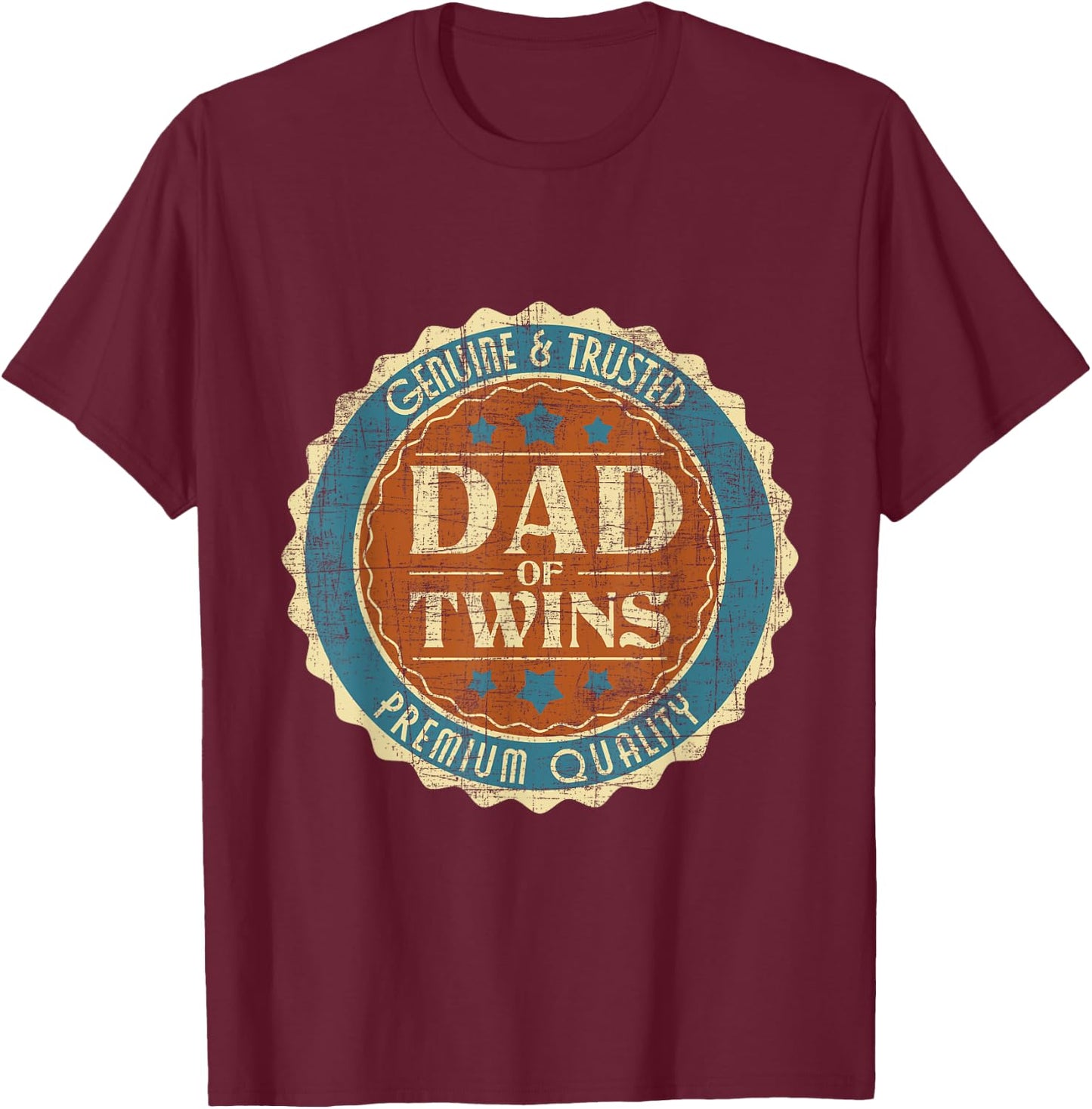 Dad Of Twins - Father Of Twins New Dad T-Shirt - T-Shirt | Maroon