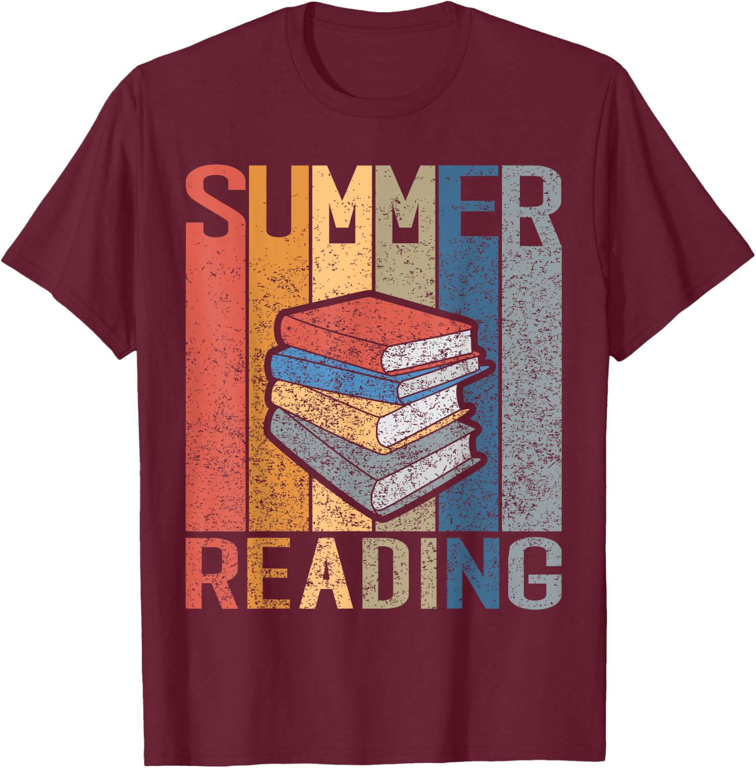 Summer Reading Books T-Shirt - T-Shirt | Maroon
