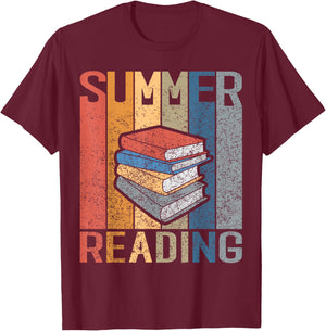 Summer Reading Books T-Shirt - T-Shirt | Maroon