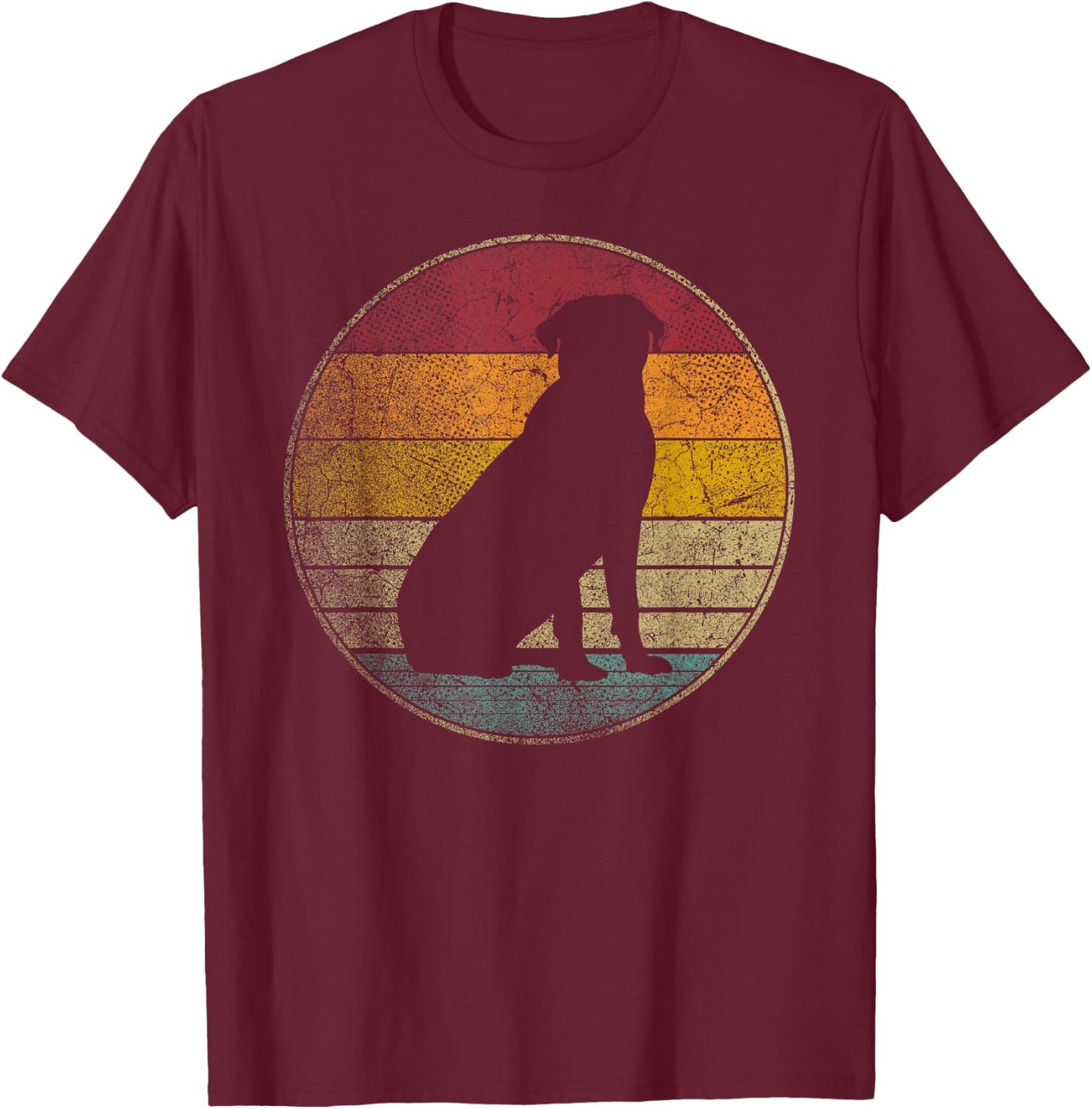 Rottweiler Dog Gift Shirt Retro Style Vintage 70s 80s 90s T-Shirt - T-Shirt | Maroon