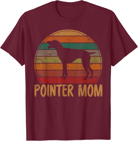 Retro Pointer Mom Gift Rott Dog Mother Pet Pointer Mama T-Shirt - T-Shirt | Maroon