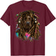 Brown Labrador Retriever Dog with Reggae Dreadlocks Hair Men Women Kids T-Shirt - T-Shirt | Maroon