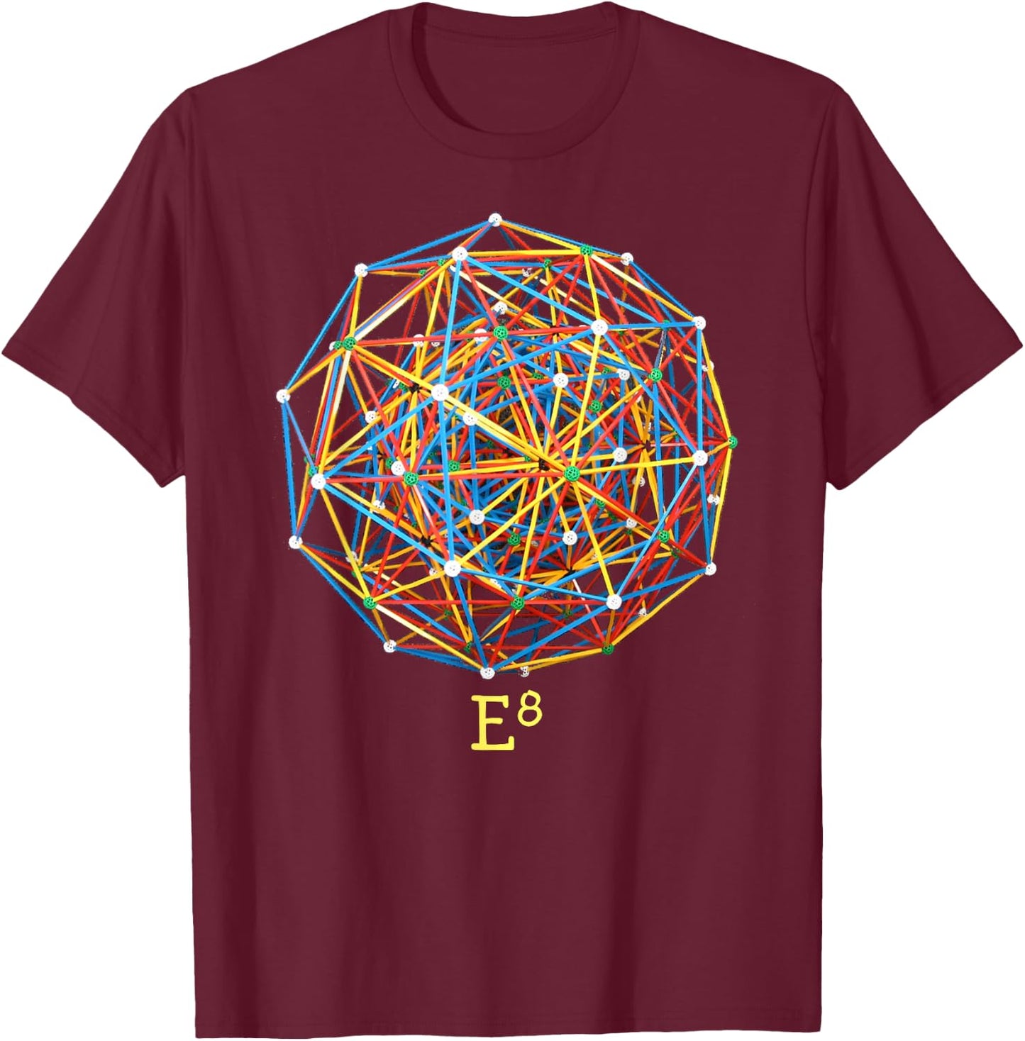 Signs and Symbols E8 Mathematics Group Theory Lie Groups T-Shirt - T-Shirt | Maroon