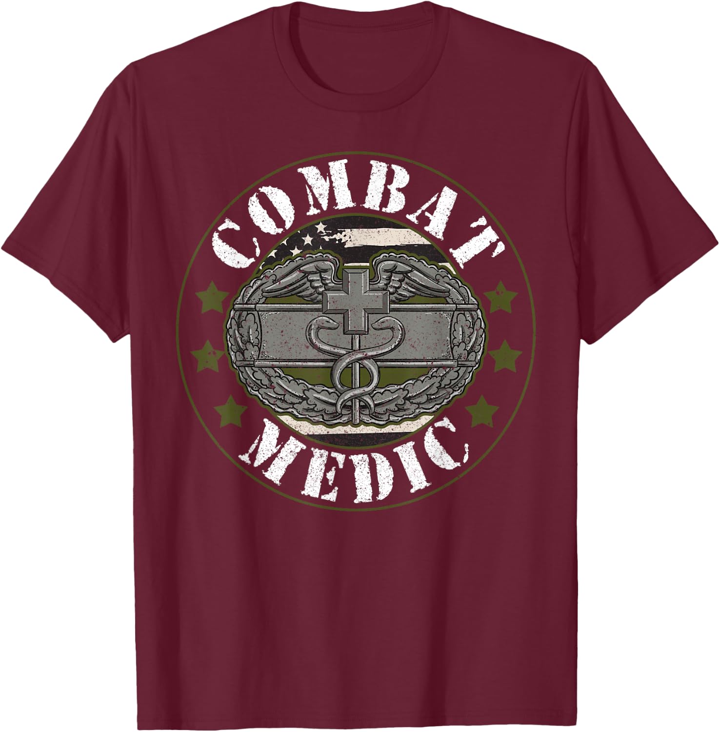 Combat Medic Veteran Proud Military Medical Personnel Doc T-Shirt - T-Shirt | Maroon
