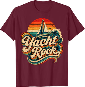 Yacht Rock Boat Vintage 70s 80s Music Vibes Grunge Retro T-Shirt - T-Shirt | Maroon