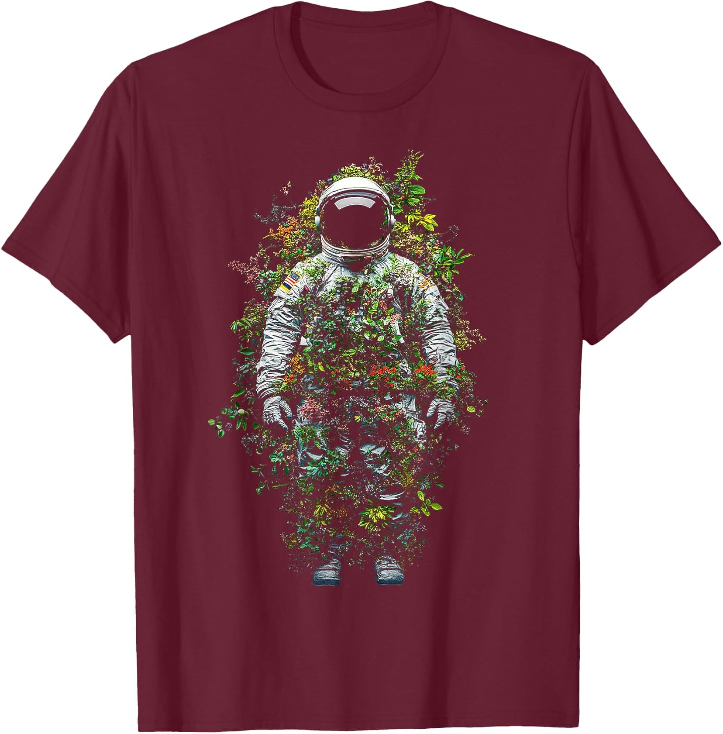 Astronaut Forest Graphic Art Astronaut T-Shirt - T-Shirt | Maroon
