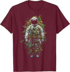 Astronaut Forest Graphic Art Astronaut T-Shirt - T-Shirt | Maroon