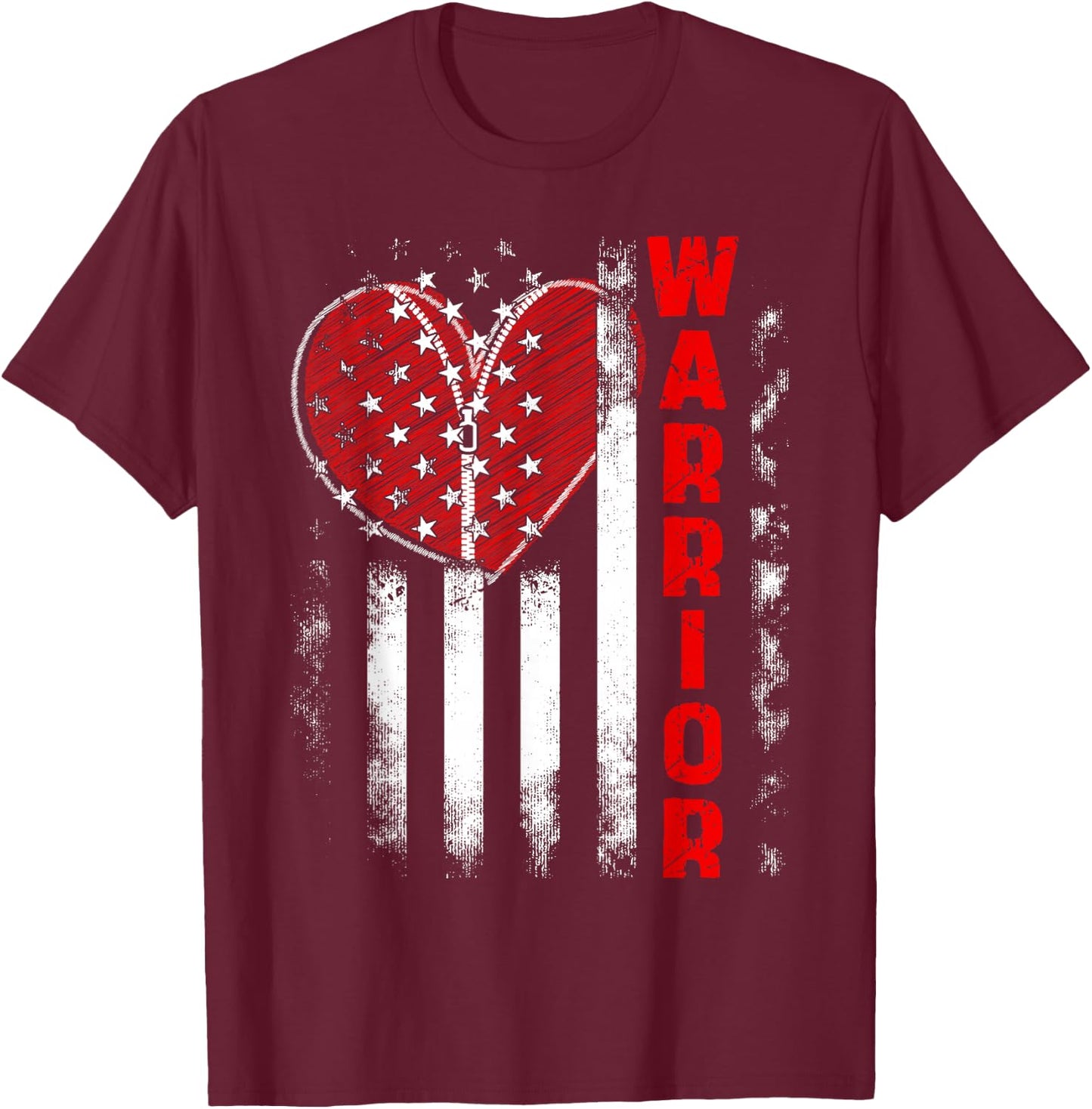 Open Heart Surgery Warrior For Heart Patients Survivor T-Shirt - T-Shirt | Maroon