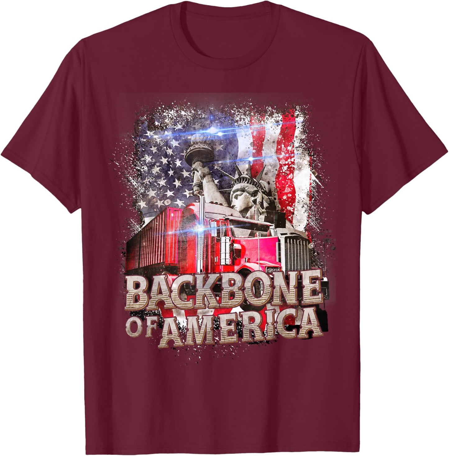 Funny Trucker Gifts Men Truck Driver Husband Semi Trailer T-Shirt - T-Shirt | Maroon