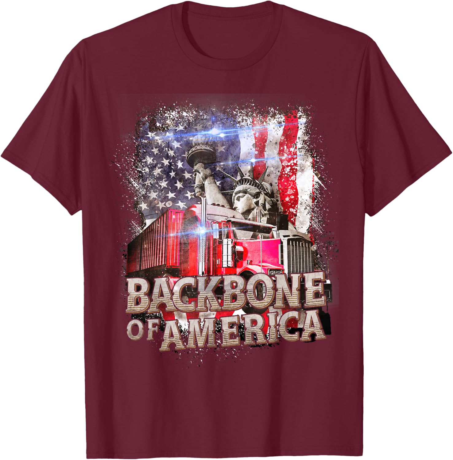 Funny Trucker Gifts Men Truck Driver Husband Semi Trailer T-Shirt - T-Shirt | Maroon