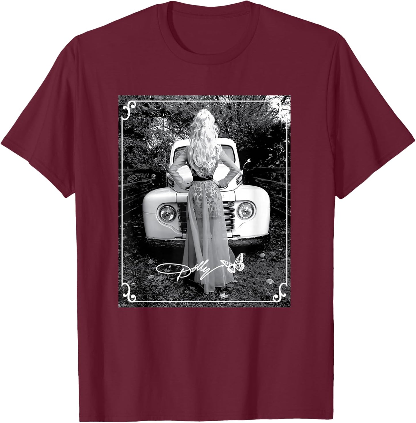 Dolly Parton Vintage Truck T-Shirt - T-Shirt | Maroon